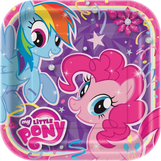 Plates - My Little Pony - Large 9 Inch - Paper - 8ct - Square