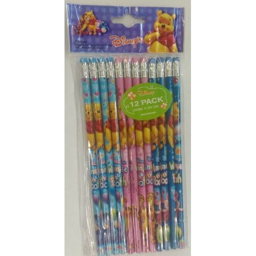 Winnie the Pooh & Friends Blue/Pink/Sky-blue Wooden Pencils Pack of 12