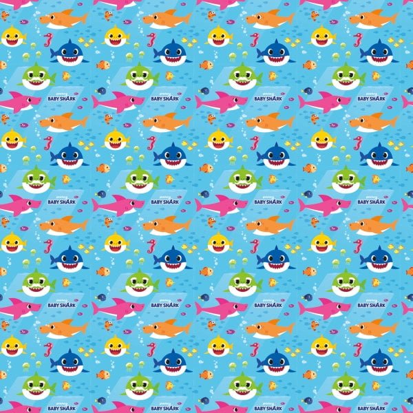 Gift Wrap - Baby Shark - 30 Inch X 5ft - Paper - 1 Roll - Partytoyz Inc