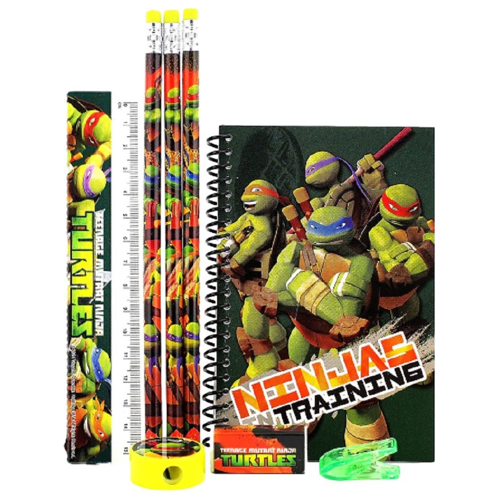Stationery Set - Ninja Turtles - Green - 6pc Favor Set - Partytoyz Inc