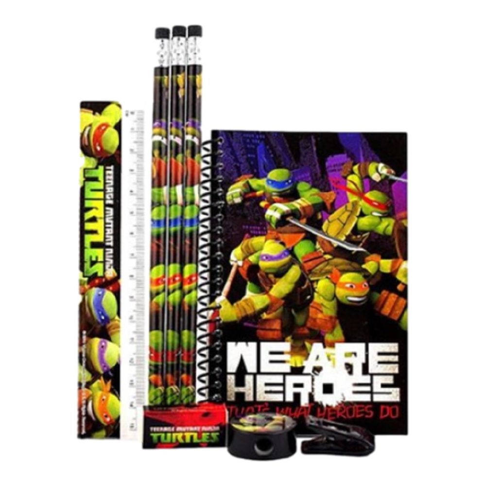 Stationery Set - Ninja Turtles - Multicolored - 6pc Favor Set - Partytoyz Inc